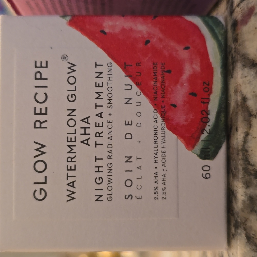 GLOW RECIPE  Watermelon Glow AHA Night Treatment Two NEW IN BOX 60ml 2.2 Fl. oz